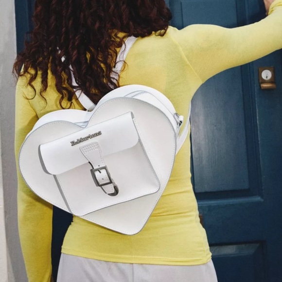 Dr. Martens Handbags - Dr. Martens White Heart Backpack Kiev Leather NWT Rare Sold Out